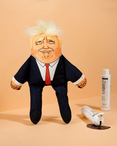 Donald Trump dog toy with fake tan